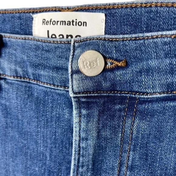 Reformation High Waisted Skinny Jeans Destin Wash Size 28 - Picture 3 of 7